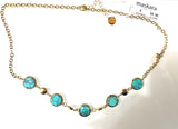 Collana con cristalli tondi turchese