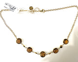 Collana con cristalli tondi bronzo