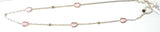 Collana pietre cristalli tonde allungata rosa