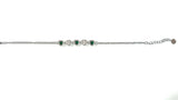 Bracciale con cinque cuori cristallo verde