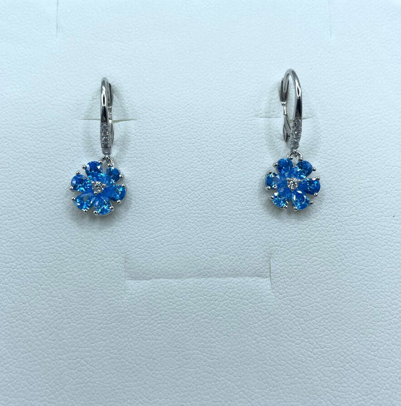 Orecchini pendenti in argento 925% con Pietre Colorate ricondizionato a Orecchini pendenti in argento 925% con Pietre Colorate ricondizionato a