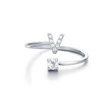 Anello Iniziali Con Strass