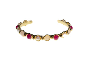 Bracciale multi pietrine rosa