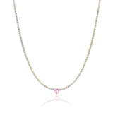 Collana Tennis con Cristallo Cuore