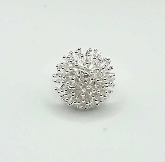 Anello riccio argentato