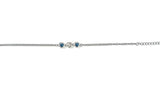 Bracciale con tre cuori cristallo blu