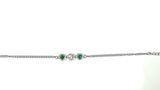 Bracciale con tre cuori cristallo verde
