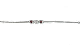 Bracciale con tre cuori cristallo rosso