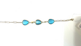 Bracciale a goccia con cristalli turchese