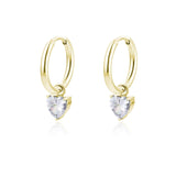 Orecchini a Cerchio Con Cuori Cristallo