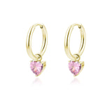 Orecchini a Cerchio Con Cuori Cristallo