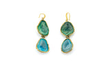 Orecchini pendenti Geode verde e blu, rosa e nero