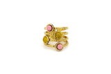 Anello zigrinato multi pietre