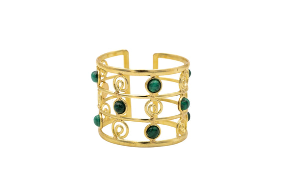 Bracciale malachite e spirali