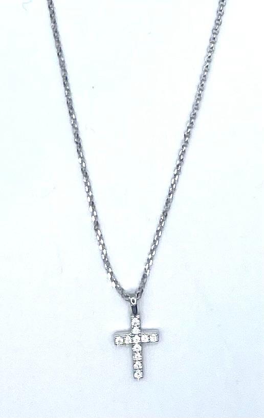 Collana con croce e zirconi