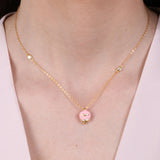 Collana con campanella rosa Capri e zirconi