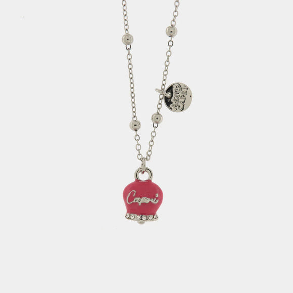 Collana in Metallo con campanella pendente rosa