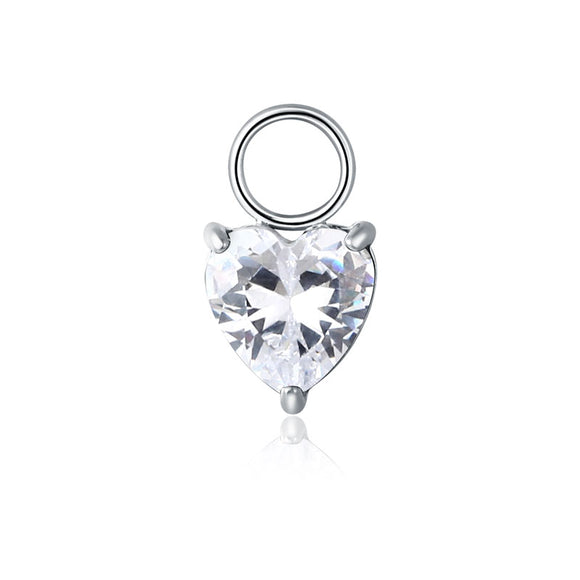 Charm Cristallo Cuore Bianco