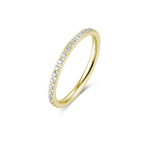 Anello Fedina Cristalli Oro