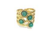 Anello zigrinato multi pietre
