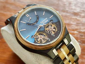 Orologio automatico ebano e acero marrone LIMITED EDITION