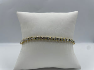 Bracciale Tennis oro e bianco