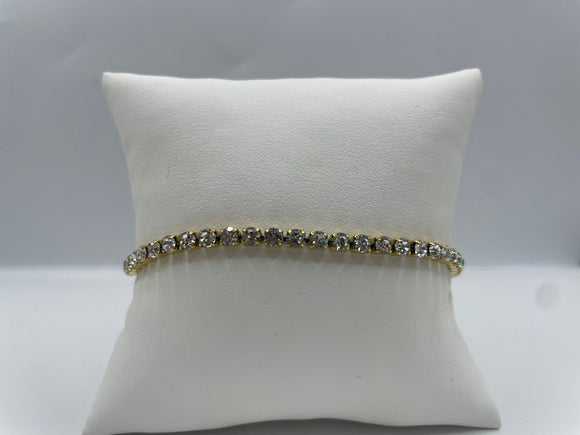 Bracciale Tennis oro e bianco