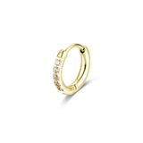 Orecchino Singolo Scattino 12 mm Dorato con cristalli