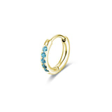 Orecchino Singolo Scattino 12 mm Dorato con cristalli