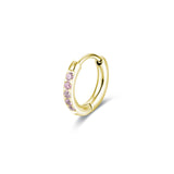 Orecchino Singolo Scattino 12 mm Dorato con cristalli