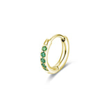 Orecchino Singolo Scattino 12 mm Dorato con cristalli