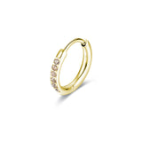 Orecchino Singolo Scattino 14 mm Dorato con cristalli