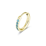 Orecchino Singolo Scattino 14 mm Dorato con cristalli