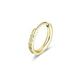 Orecchino Singolo Scattino 14 mm Dorato con cristalli