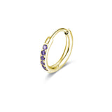 Orecchino Singolo Scattino 14 mm Dorato con cristalli
