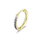 Orecchino Singolo Scattino 16 mm Dorato con cristalli