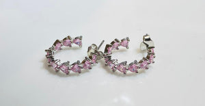 Orecchini con Cristalli a Cuore Rosa