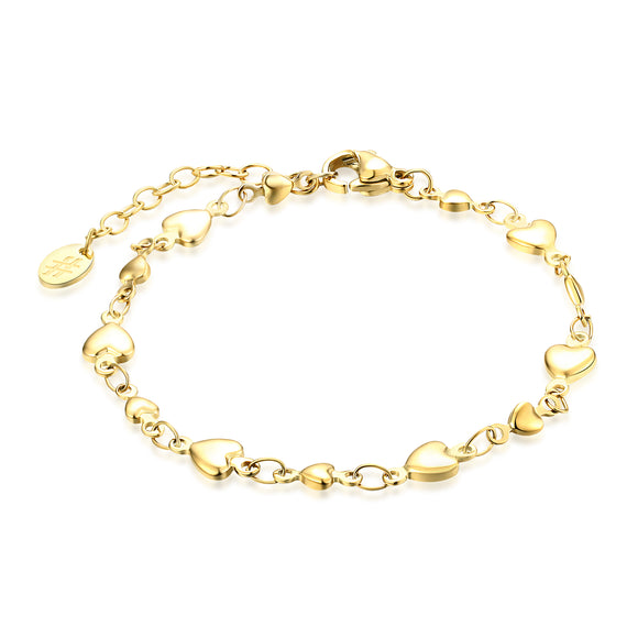Bracciale Catena Cuori oro