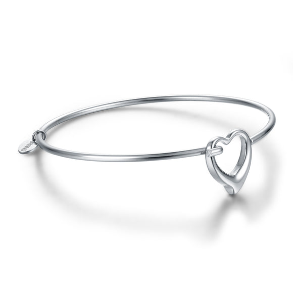 Bracciale Rigido con Chiusura a Cuore