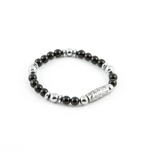 Bracciale Elastico con Agata e Ematite