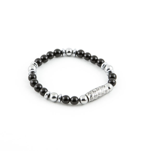 Bracciale Elastico con Agata e Ematite