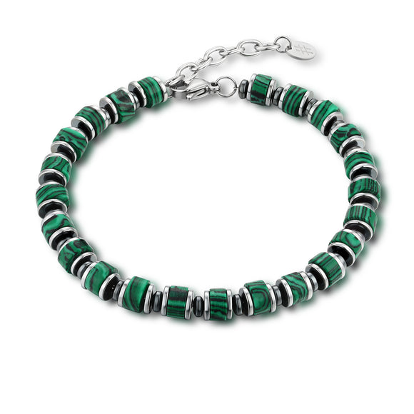 Bracciale Pietre Cilindriche Verdi