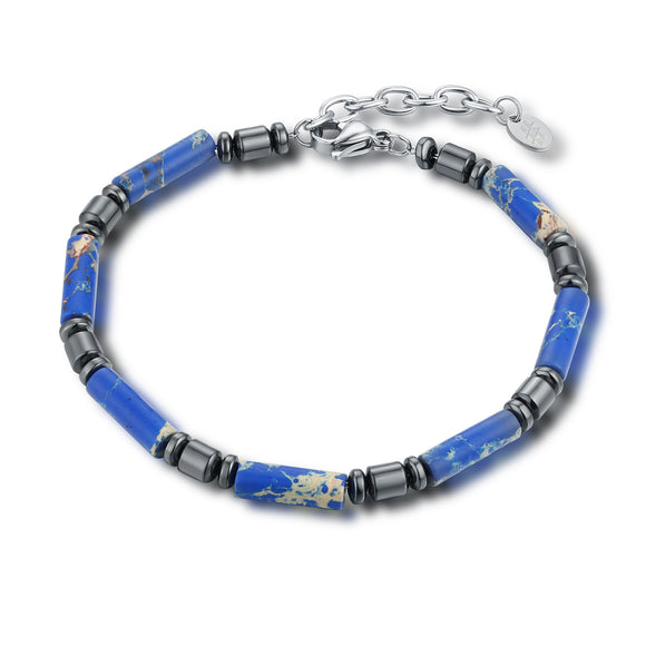 Bracciale Pietre Tubolari Blu