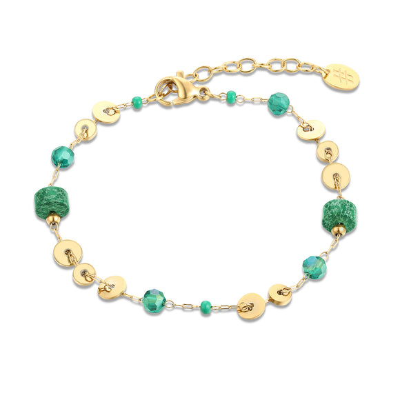 Bracciale con Pietre e Cristalli Verdi