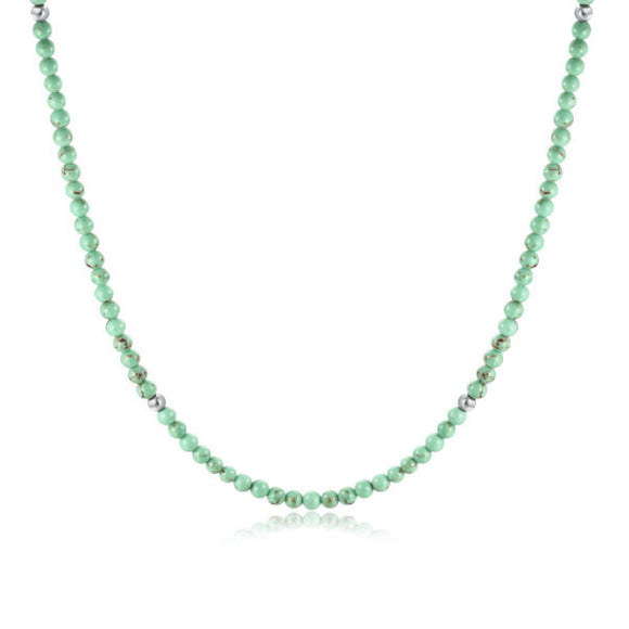 Collana Elastica Con Pietra di Turchese e Ematite