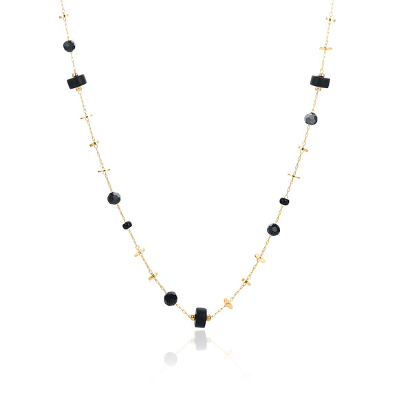 Collana con Pietre e Cristalli Neri