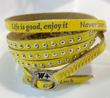 We Positive Bracciale In Pelle Good Luck con Borchie