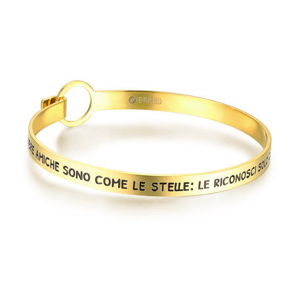  Bracciale Rigido con Frase Incisa oro