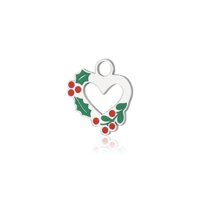 Charm Cuore Decorata con Ghirlanda