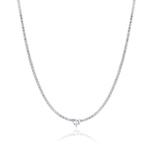Collana Tennis con Cristallo Cuore